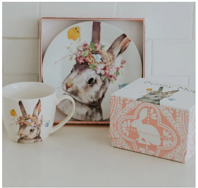 Annabel Trends - Ceramic Plate - Bunny Pink