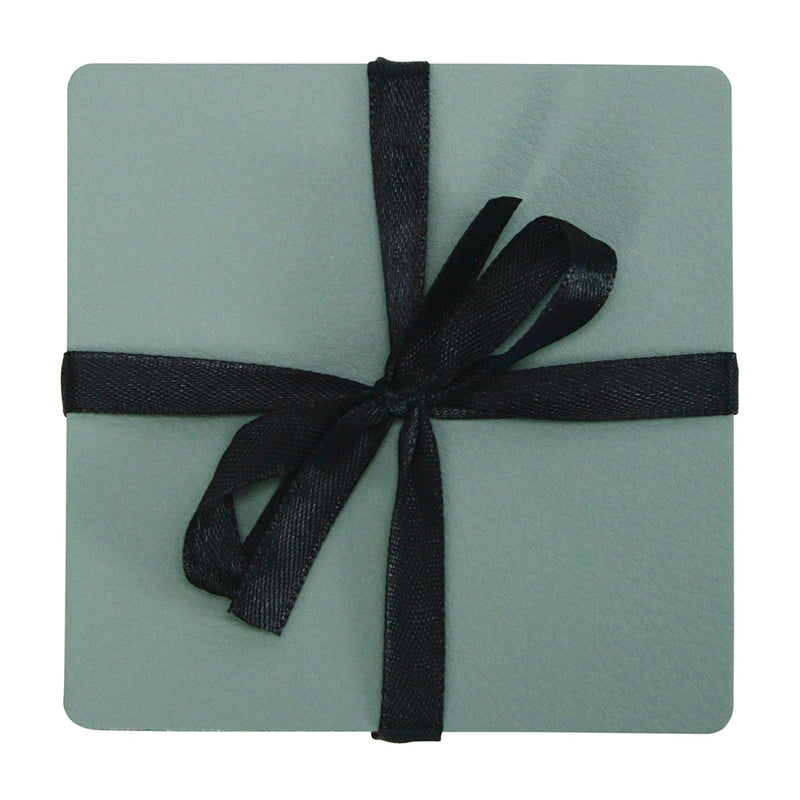 Annabel Trends - Coaster Set - Recycled Leather - Sage