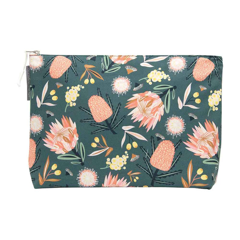 Annabel Trends - Cosmetic Bag - Aussie Flora Khaki - Large
