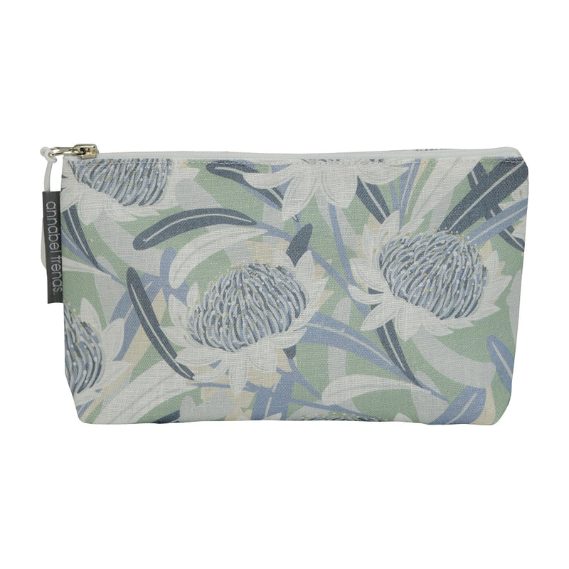 Annabel Trends - Cosmetic Bag - Linen Waratah Blue Small