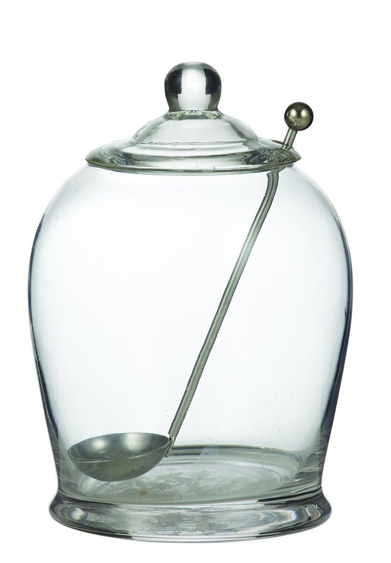 Davis & Waddell - Olive Jar W/Spoon - Clear/Stainless Steel