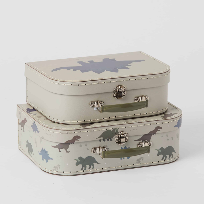 A Little Lovely Company - Dinosaur Suitcases S/2
