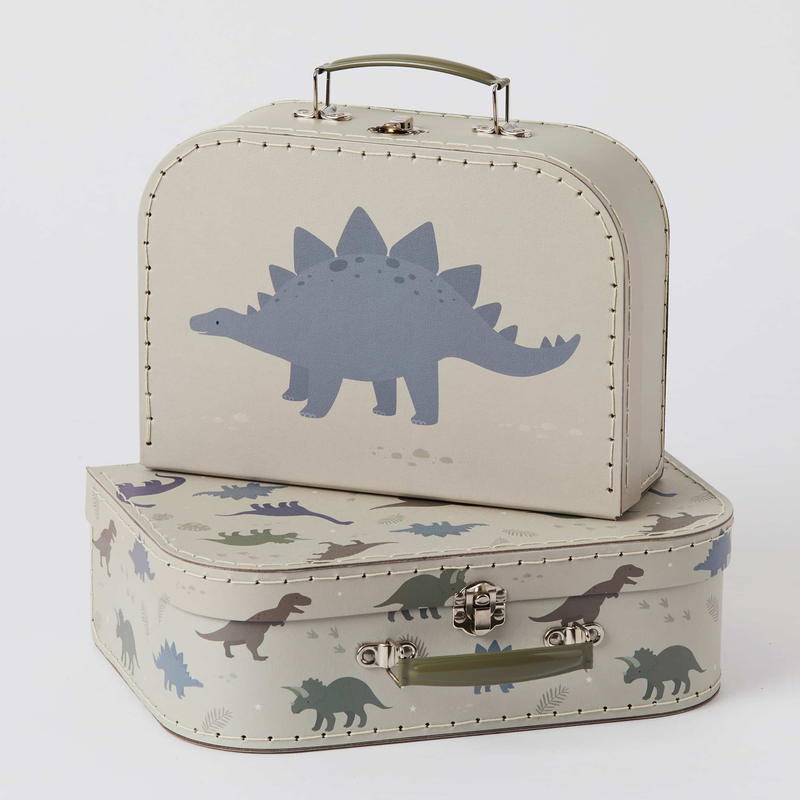 A Little Lovely Company - Dinosaur Suitcases S/2