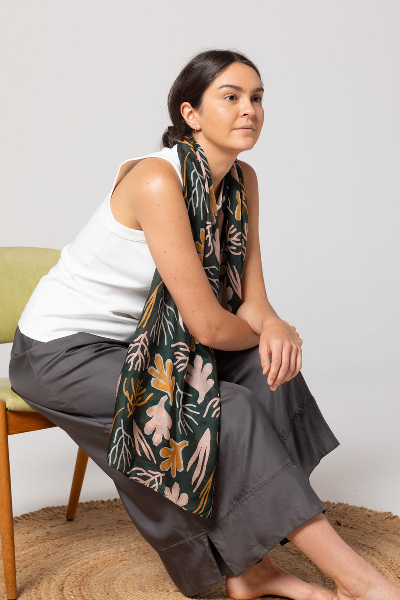Indus - Deep Sea Silk Scarf Deep/San