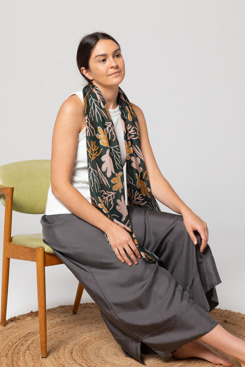 Indus - Deep Sea Silk Scarf Deep/San
