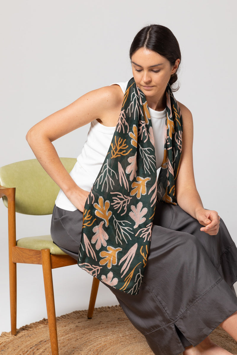 Indus - Deep Sea Silk Scarf Deep/San