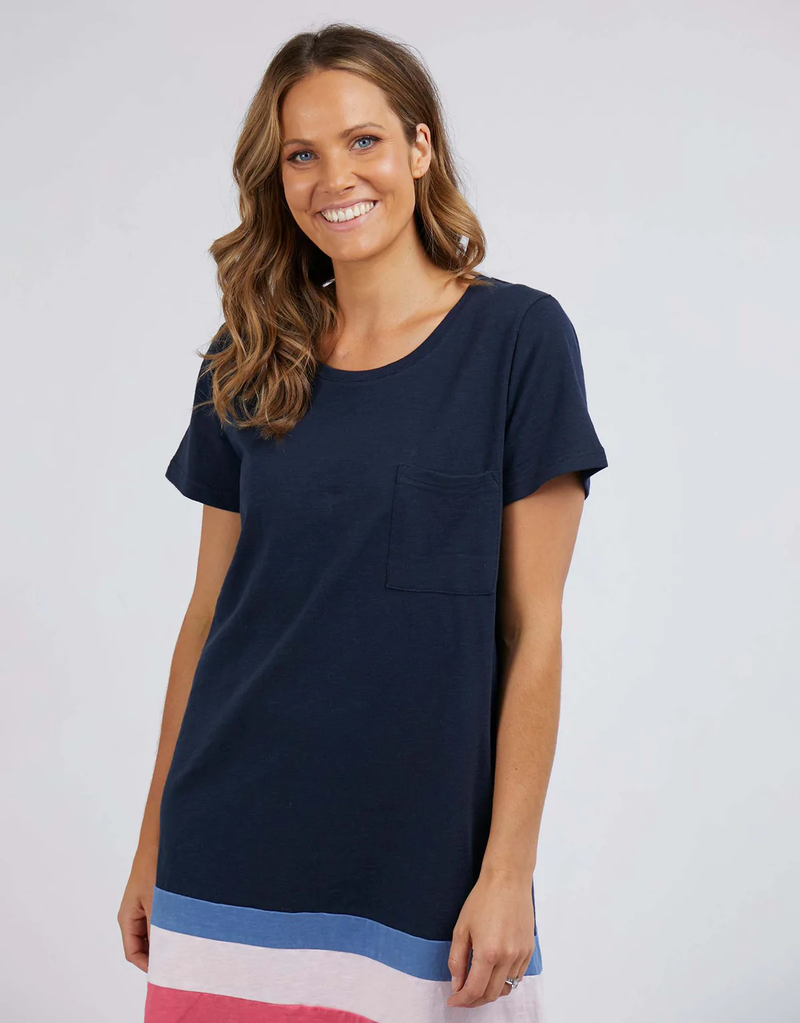 Elm - Diverge Tee Dress - Dark Sapphire/Blossom/Watermelon