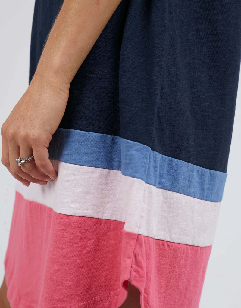 Elm - Diverge Tee Dress - Dark Sapphire/Blossom/Watermelon