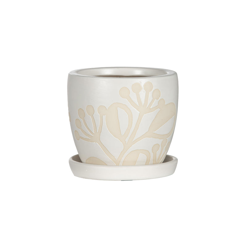 Rogue - Emersyn Pot - White/Cream 15x15x14cm
