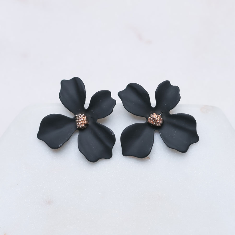 Zafino Earrings - Small Orchid - Black