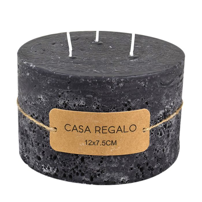 Coast to Coast - Earth Pillar Candle 12x7.5 Charcoal