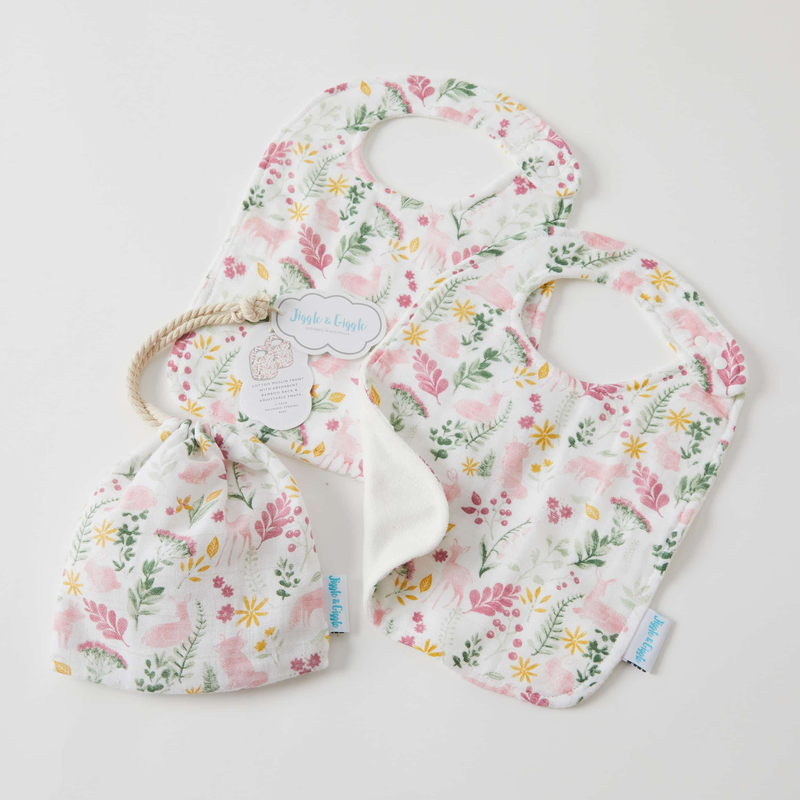 Jiggle & Giggle - Muslin Bib 2pk - Earth Spirit