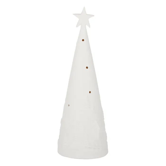 Coast to Coast - Emb LED Tree Porc 10x10x28cm White