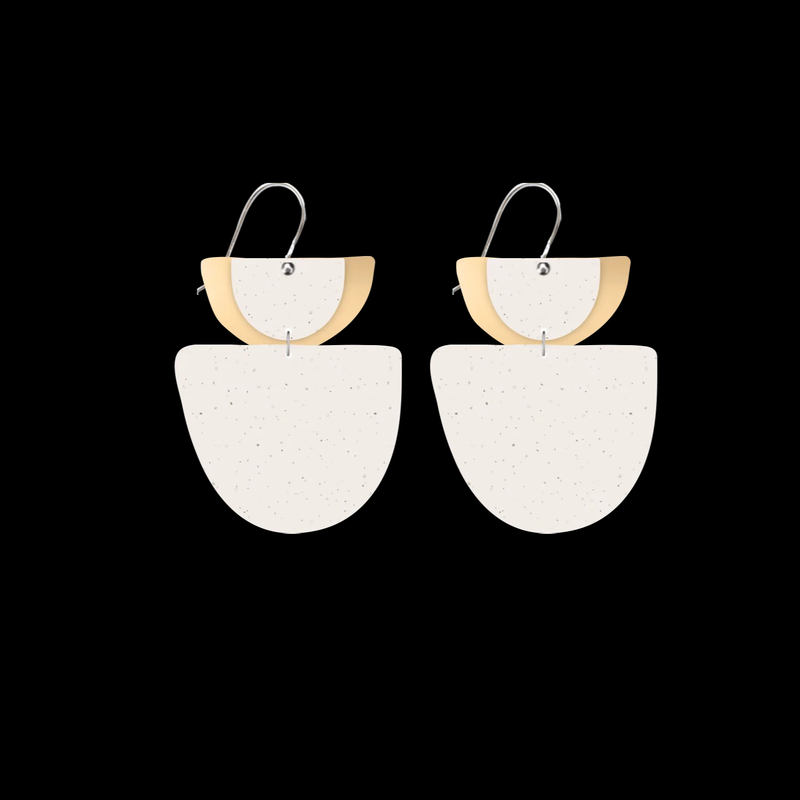 Moe Moe - Earrings - Flaxen Clay Layered Double Bell