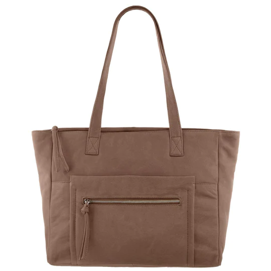 Gabee - Genevieve Soft Leather Tote - Taupe