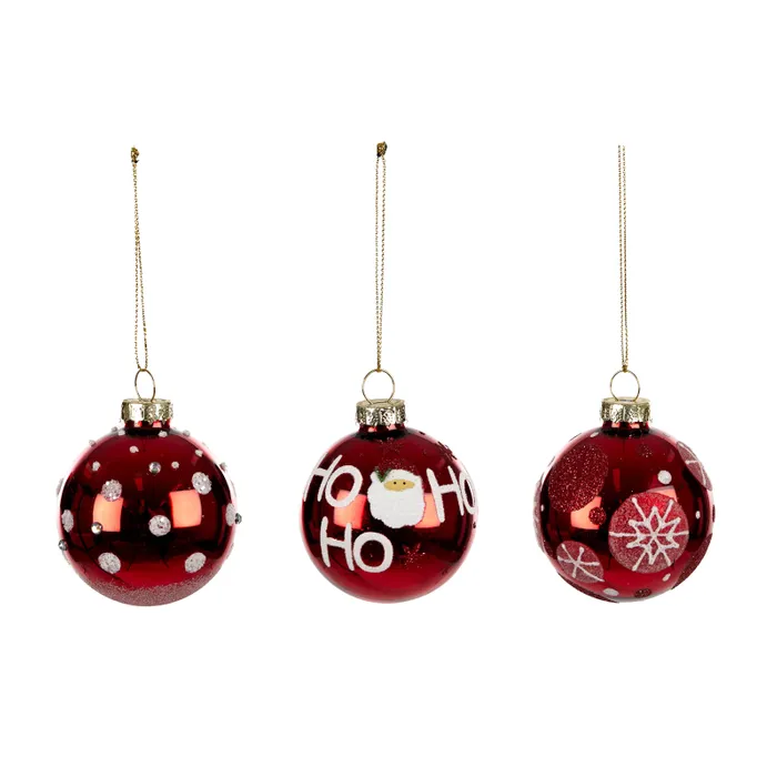 Coast to Coast - 6cm Glass Bauble Red/White