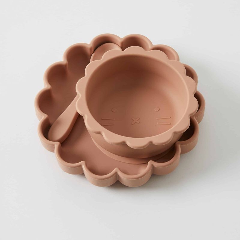 Nordic Kids - Henny Silicone 3pce Dining Set - Terracotta