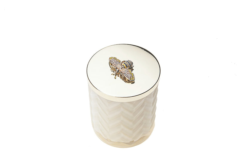 Cote Noire - Candle - Cream Herringbone & Golden Bee Lid