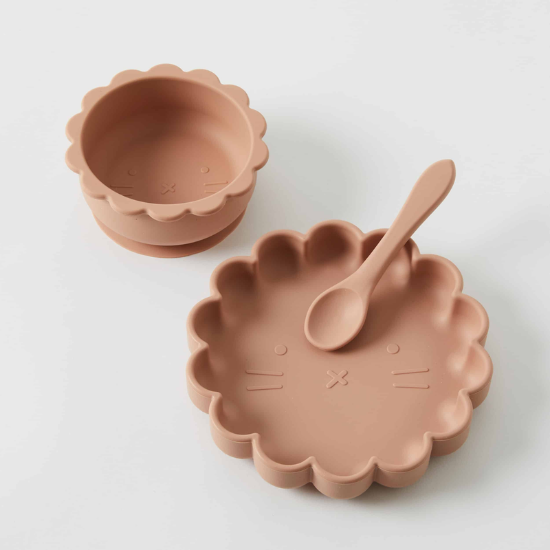 Nordic Kids - Henny Silicone 3pce Dining Set - Terracotta
