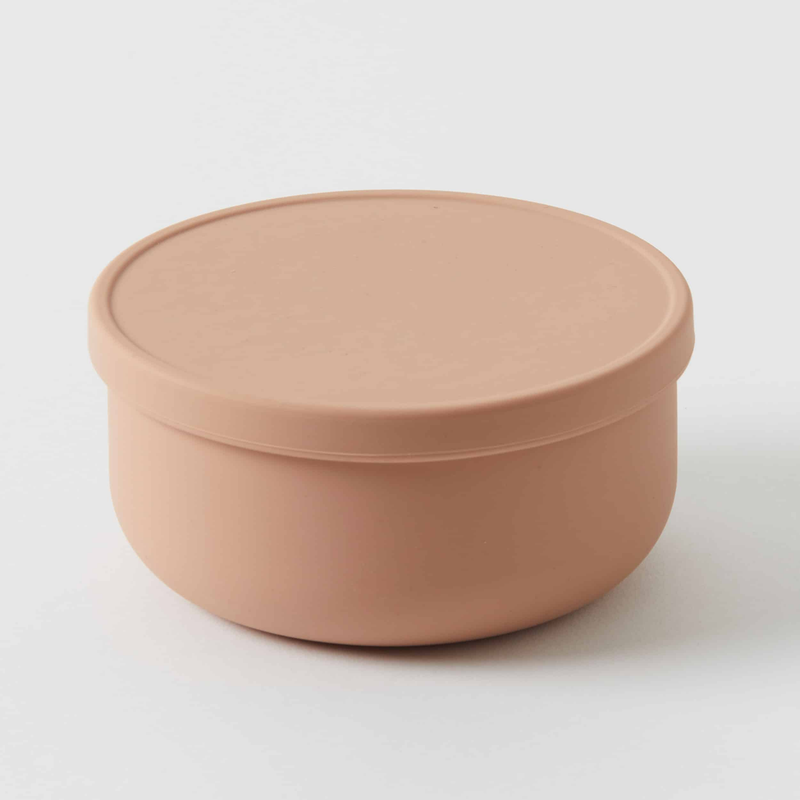 Nordic Kids - Henny Silicone Bowl W/Lid - Terracotta