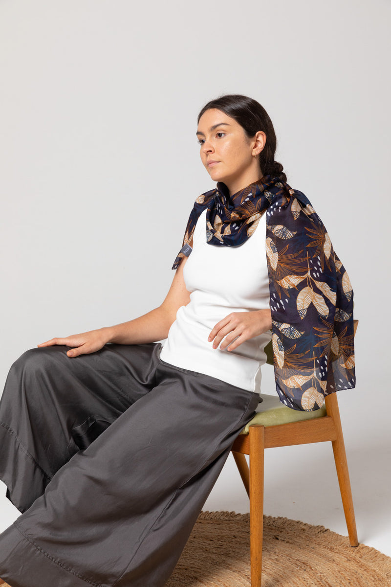 Indus - Hinterland Silk Scarf Indigo