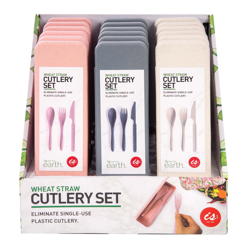 Is Gift - Wheat Straw Travel Cutlery Set - Pink