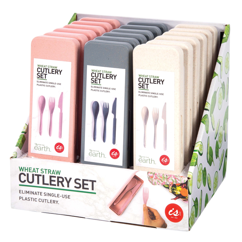 Is Gift - Wheat Straw Travel Cutlery Set - Pink