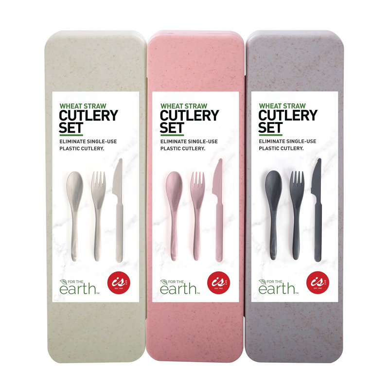 Is Gift - Wheat Straw Travel Cutlery Set - Pink