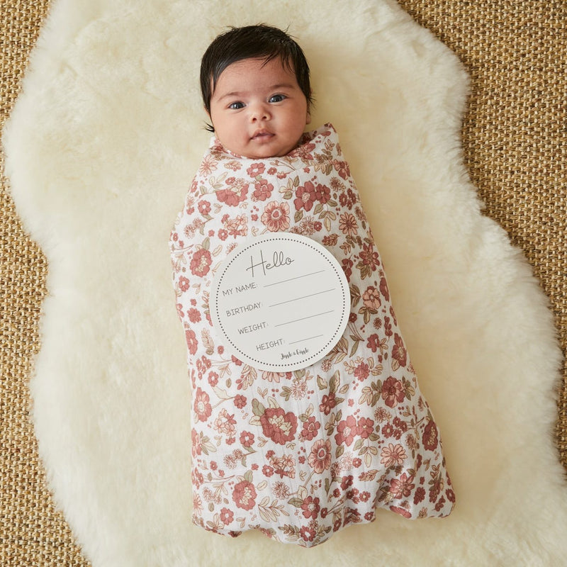 Jiggle & Giggle - Juliet Muslin Wrap & Arrival Card