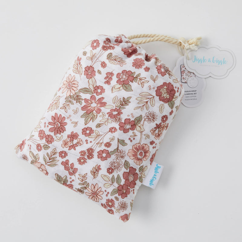 Jiggle & Giggle - Juliet Muslin Wrap & Arrival Card