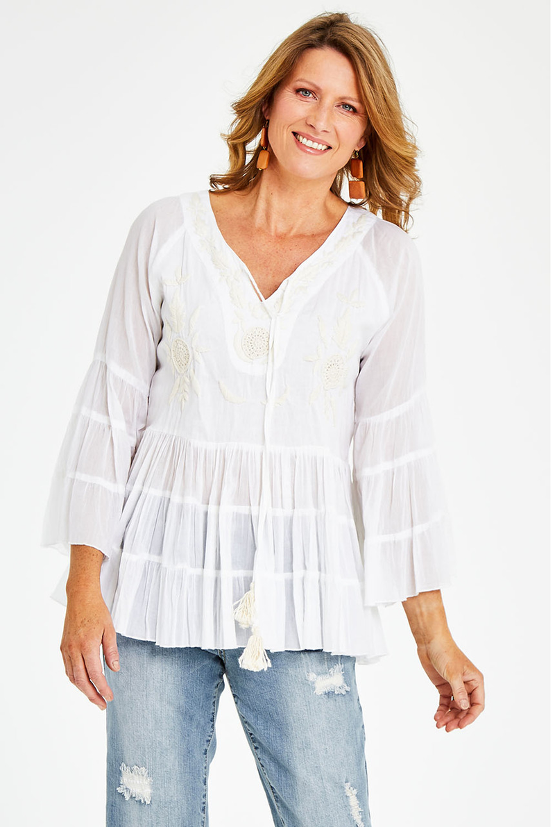 Holiday Trading Co - Jamaica Top - White