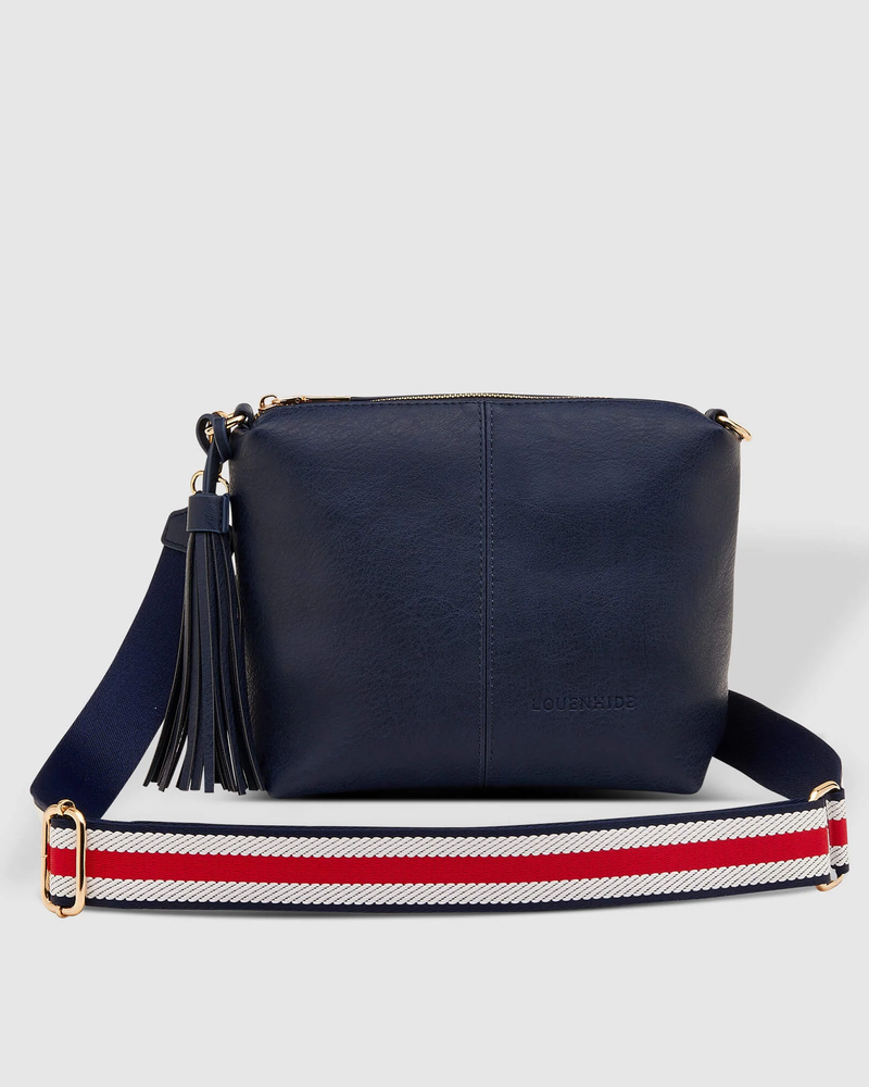 Louenhide - Kasey Crossbody Bag - Navy - Stripe Strap
