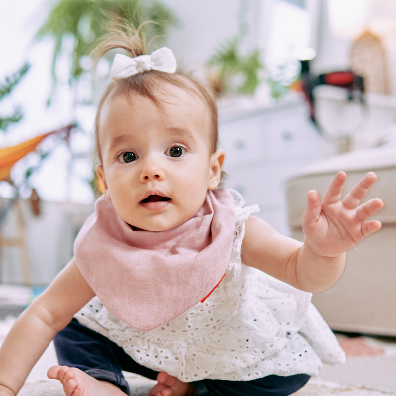 Annabel Trends - Linen Bandana/Bib - Rose Pink