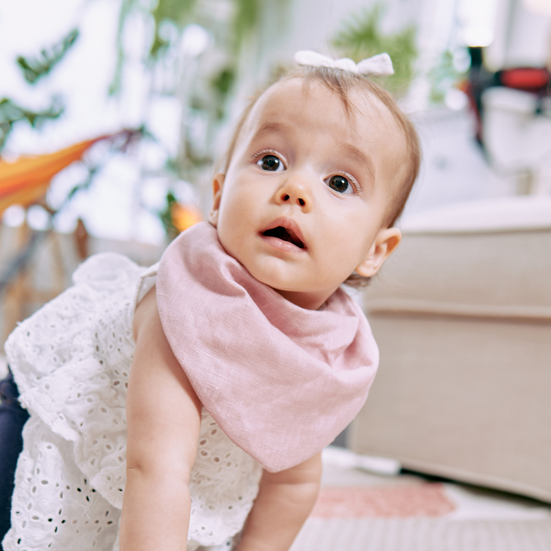 Annabel Trends - Linen Bandana/Bib - Rose Pink