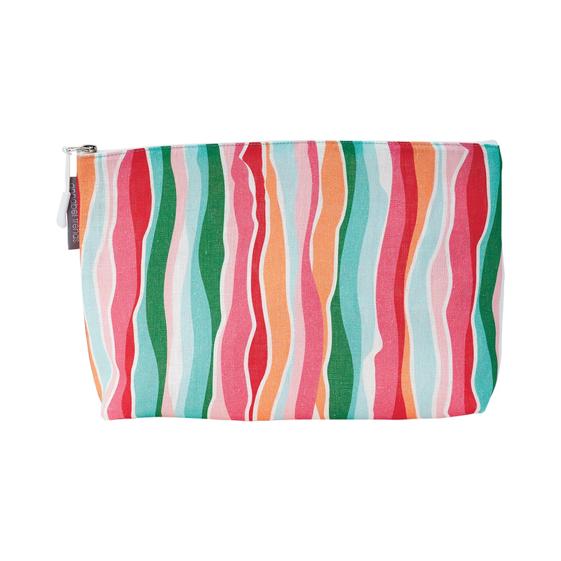 Annabel Trends - Linen Cosmetic Bag Large - Sherbet Ribbons