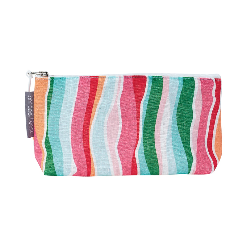 Annabel Trends - Linen Cosmetic Bag Small - Sherbet Ribbons