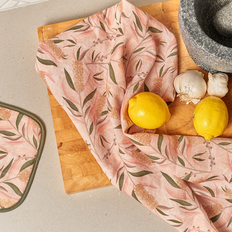 Annabel Trends - Linen T-Towel - Aussie Christmas