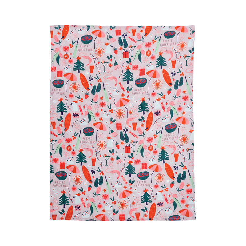 Annabel Trends - Linen T-Towel - Aussie Christmas