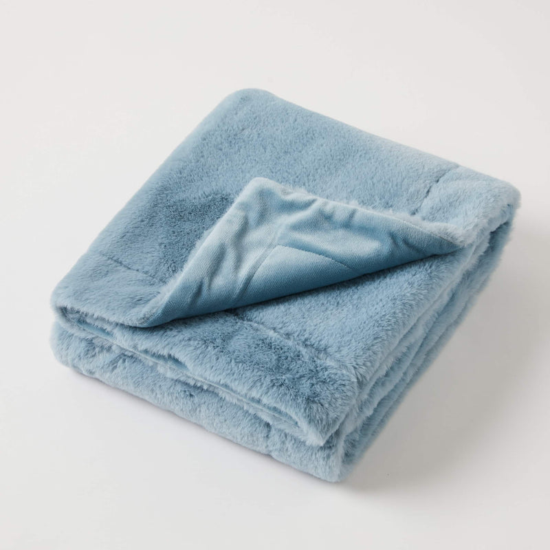 Jiggle & Giggle - Muse Faux Fur Baby Blanket - Vintage Blue