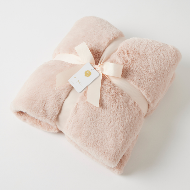 Pilbeam Living-Muse Faux Fur Throw - Dusty Pink