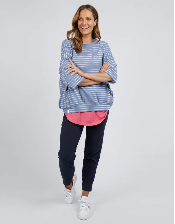 Elm - Mazie Sweat - Ocean Blue/White Stripe