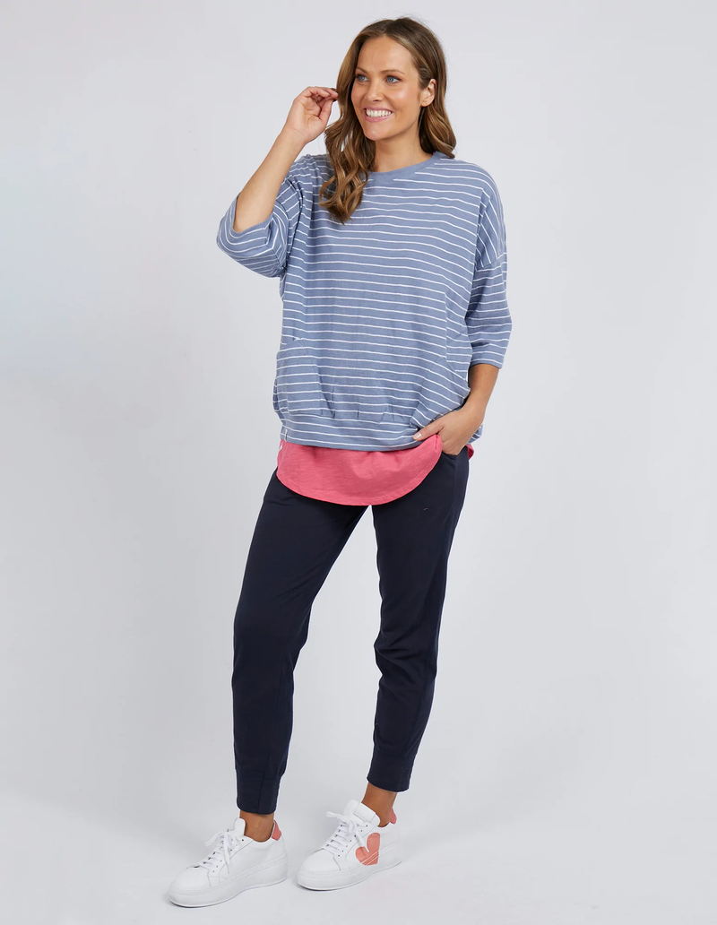 Elm - Mazie Sweat - Ocean Blue/White Stripe