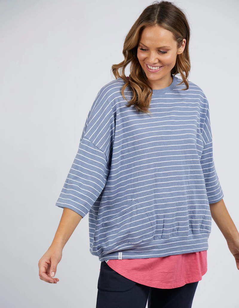Elm - Mazie Sweat - Ocean Blue/White Stripe