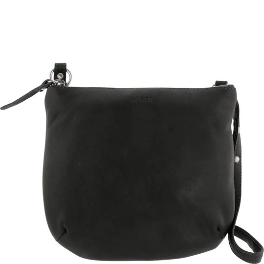 Gabee - Meadow Leather Crossbody Bag - Black