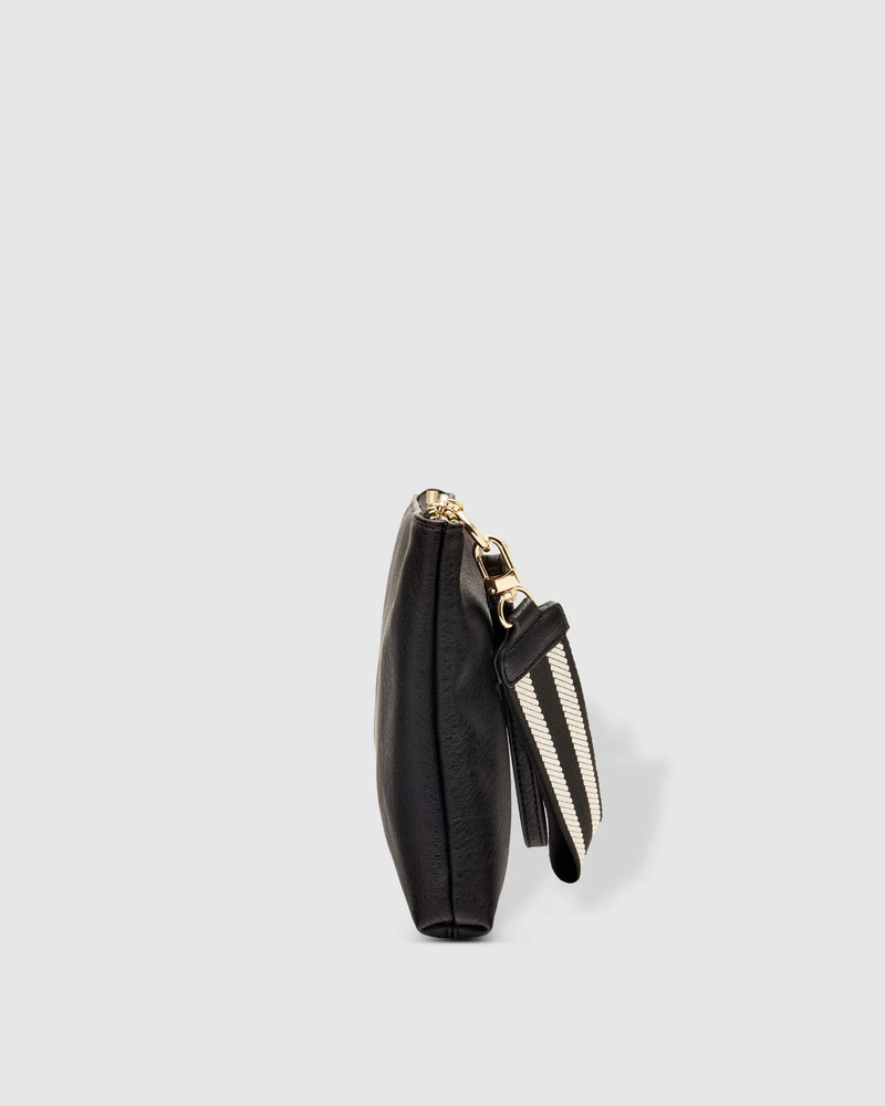 Louenhide - Molly Clutch - Black - Stripe Strap