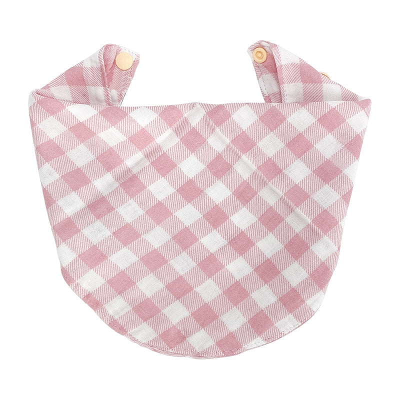 Annabel Trends - Muslin Bib - Gingham Pink Clay