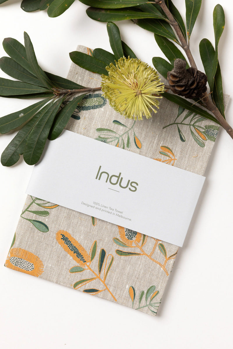 Indus - New Banksia Linen Tea Towel