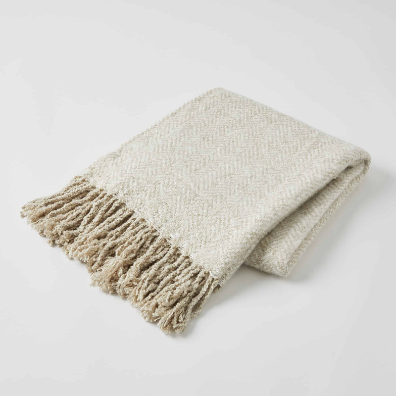 Pilbeam - Oatmeal Herringbone Throw