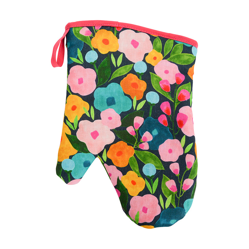 Annabel Trends - Linen Oven Mitt - Spring Blooms