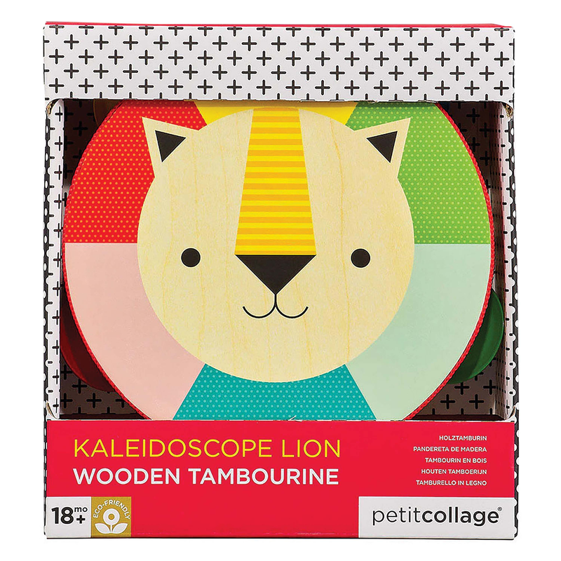 Petit Collage - Kaleidoscope Lion Wooden Tambourine